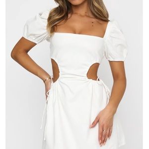 White fox cut out dress